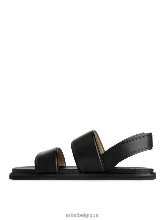 ARKET sandales en cuir à boucle Hommes noir T46DR1271 chaussure