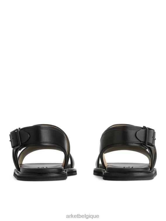 ARKET sandales en cuir à boucle Hommes noir T46DR1271 chaussure