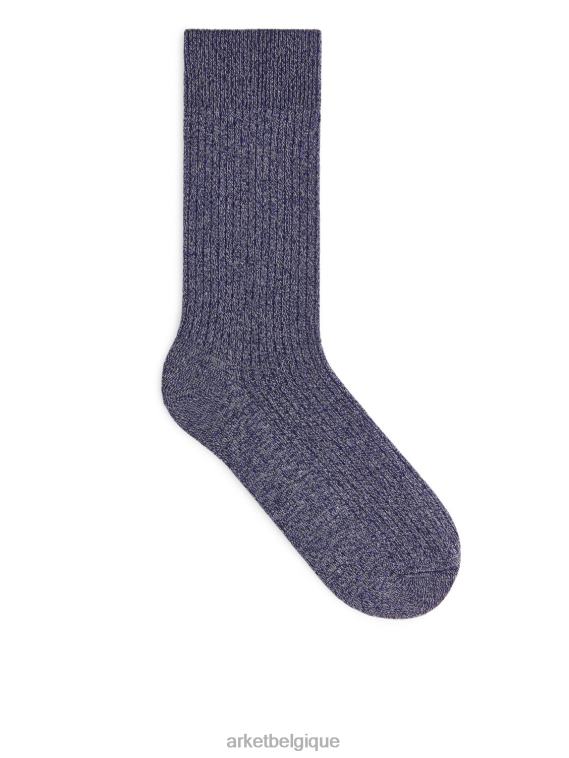 ARKET chaussettes côtelées en coton supima Hommes bleu T46DR1244 vêtements