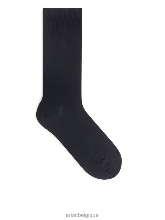 ARKET chaussettes en coton mercerisé unies Hommes bleu T46DR1238 vêtements
