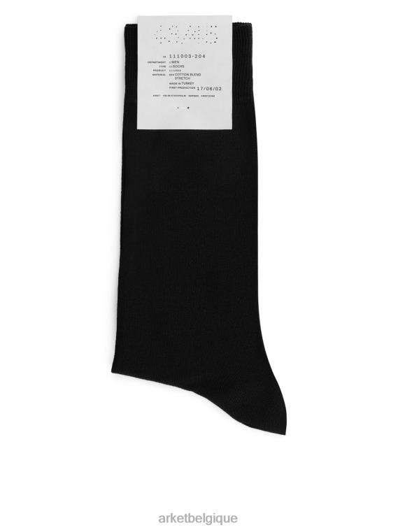 ARKET chaussettes en coton mercerisé unies Hommes bleu T46DR1238 vêtements