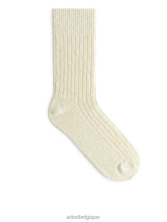 ARKET chaussettes en grosse maille Hommes blanc cassé T46DR579 vêtements