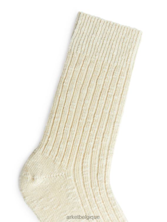 ARKET chaussettes en grosse maille Hommes blanc cassé T46DR579 vêtements
