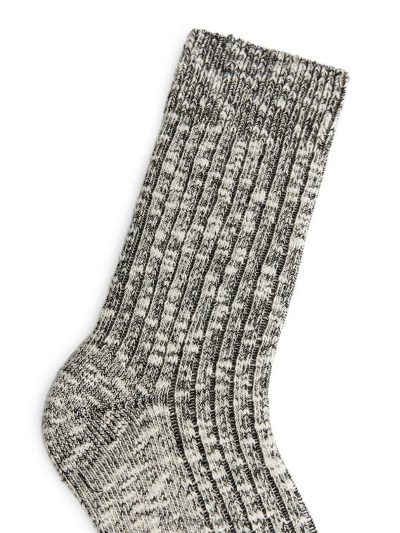 ARKET chaussettes en grosse maille Hommes noir blanc T46DR581 vêtements