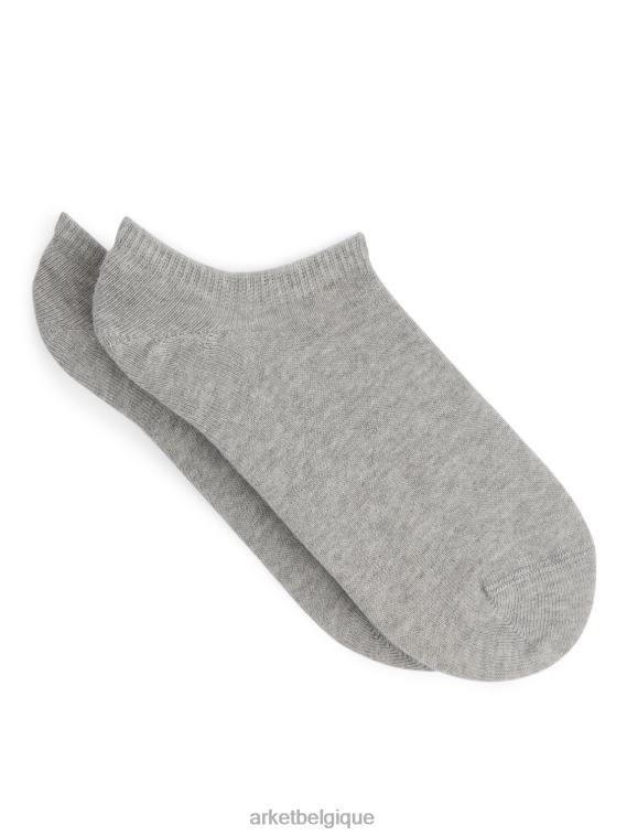ARKET chaussettes sneaker lot de 2 paires Hommes gris T46DR574 vêtements