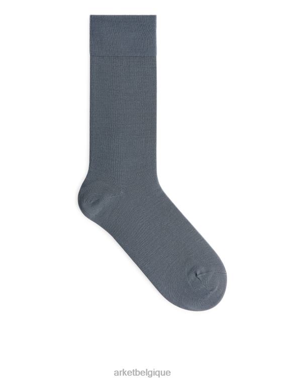 ARKET chaussettes unies en coton mercerisé Hommes bleu T46DR1246 vêtements