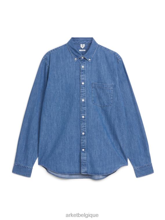 ARKET chemise boutonnée en chambray Hommes bleu T46DR959 vêtements