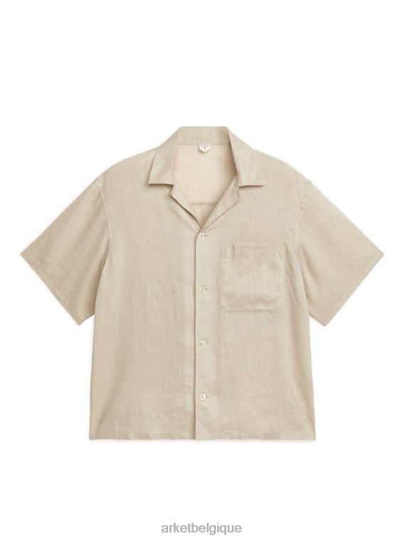 ARKET chemise de villégiature en lin Hommes beige T46DR925 vêtements