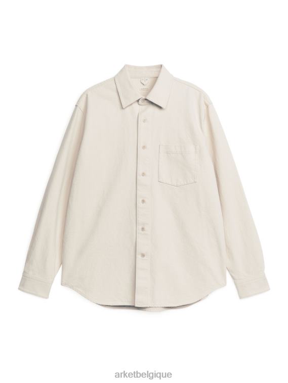 ARKET chemise en jean décontractée Hommes écru T46DR957 vêtements