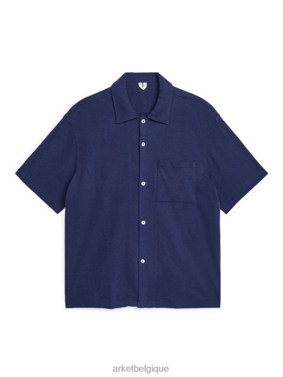 ARKET chemise en jersey bouclé Hommes bleu foncé T46DR954 vêtements