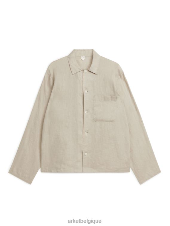 ARKET chemise en lin Hommes beige T46DR948 vêtements