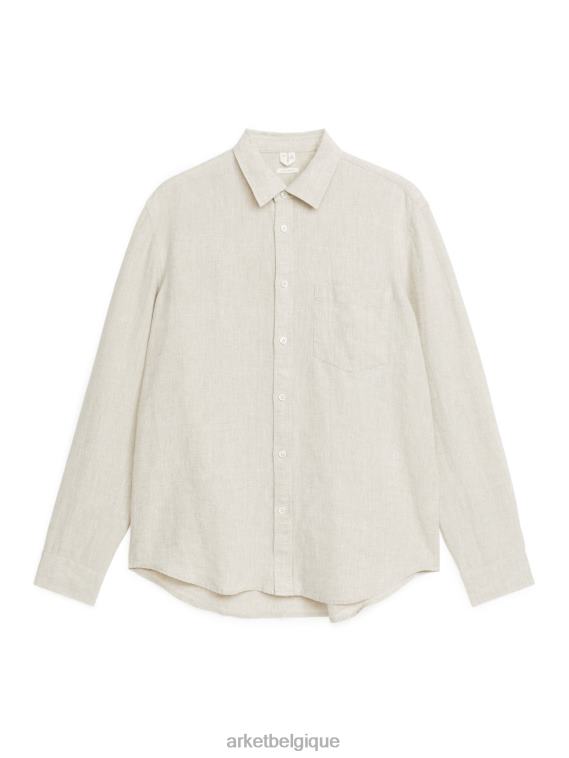 ARKET chemise en lin coupe classique Hommes beige T46DR946 vêtements