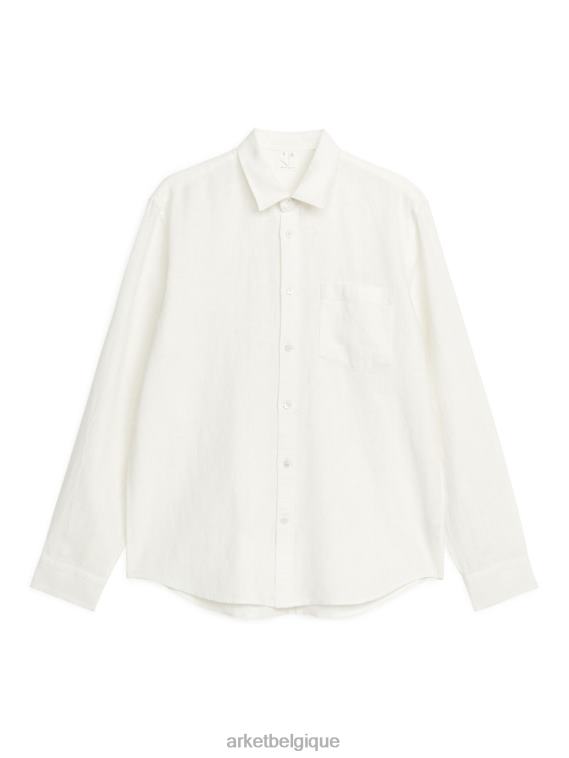 ARKET chemise en lin coupe classique Hommes blanc cassé T46DR945 vêtements