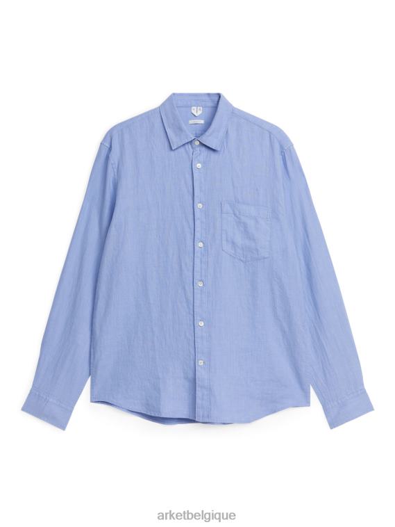ARKET chemise en lin coupe classique Hommes bleu clair T46DR938 vêtements