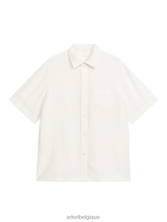 ARKET chemise en lin à manches courtes Hommes blanc T46DR932 vêtements