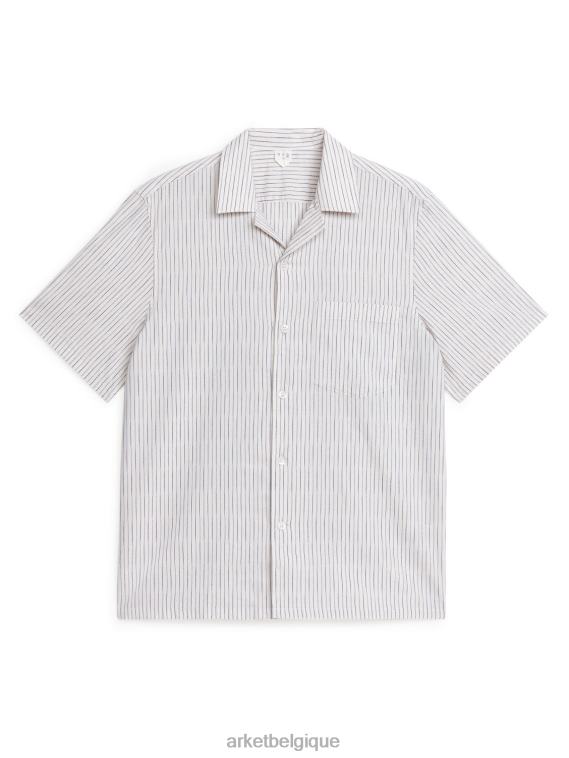 ARKET chemise en popeline légère Hommes blanc bleu T46DR927 vêtements
