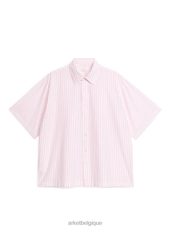 ARKET chemise oversize en popeline Hommes blanc/rose T46DR951 vêtements