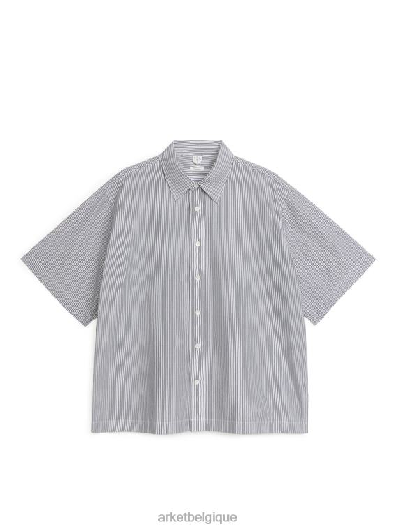 ARKET chemise oversize en popeline Hommes rayure noir/blanc T46DR953 vêtements