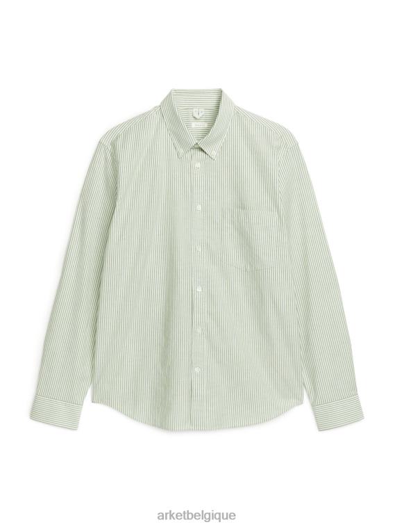 ARKET chemise oxford Hommes vert/rayé T46DR972 vêtements