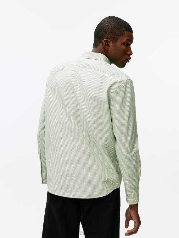 ARKET chemise oxford Hommes vert/rayé T46DR972 vêtements