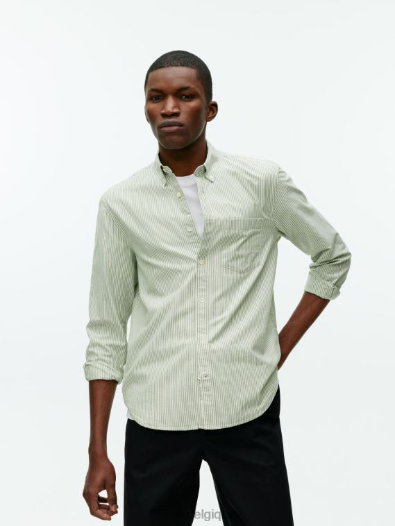 ARKET chemise oxford Hommes vert/rayé T46DR972 vêtements