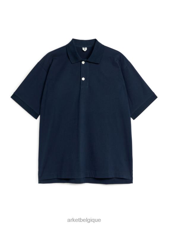 ARKET polo en coton Hommes bleu foncé T46DR1028 vêtements