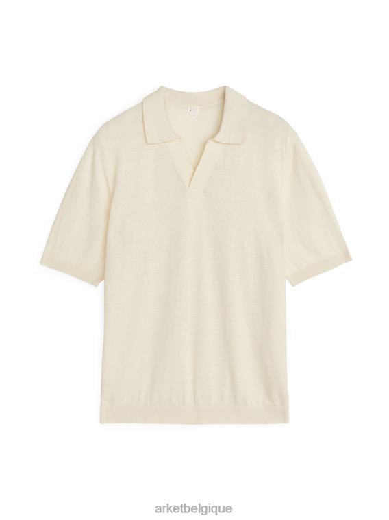 ARKET polo en coton et lin Hommes blanc cassé T46DR983 vêtements