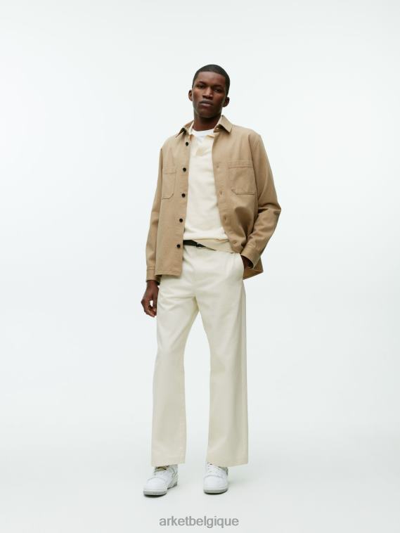 ARKET polo en coton et lin Hommes blanc cassé T46DR983 vêtements