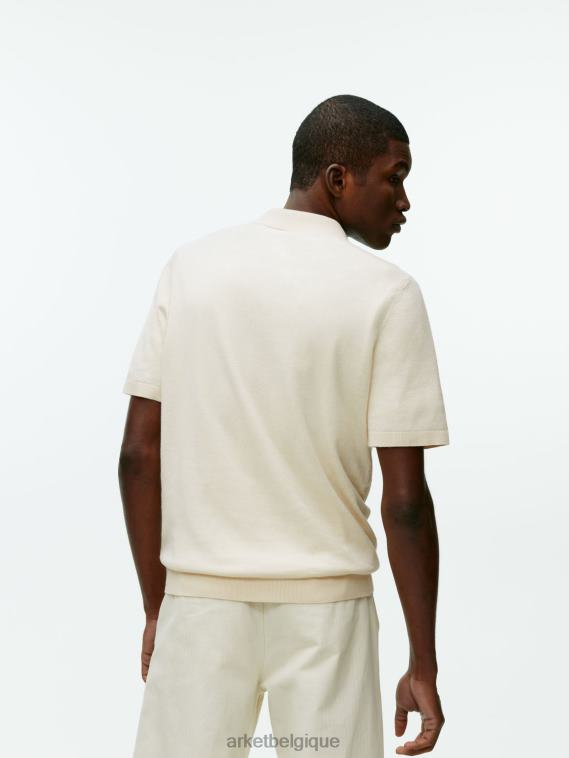 ARKET polo en coton et lin Hommes blanc cassé T46DR983 vêtements
