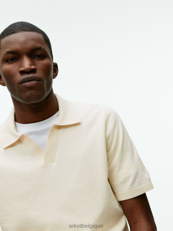 ARKET polo en coton et lin Hommes blanc cassé T46DR983 vêtements