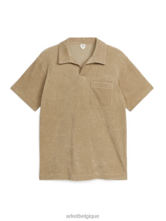 ARKET polo en coton éponge Hommes beige T46DR1015 vêtements