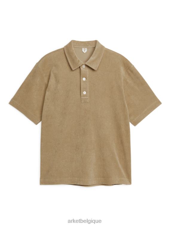 ARKET polo en coton éponge Hommes beige T46DR1018 vêtements