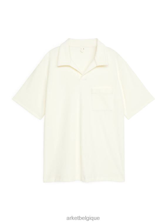ARKET polo en coton éponge Hommes blanc cassé T46DR978 vêtements