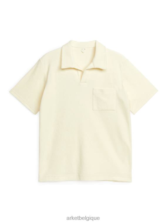ARKET polo en coton éponge Hommes blanc cassé T46DR978 vêtements