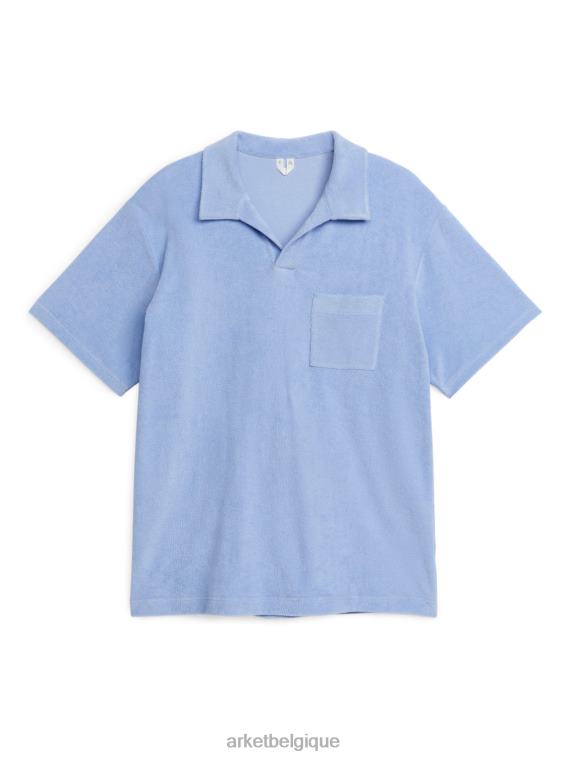 ARKET polo en coton éponge Hommes bleu clair T46DR980 vêtements