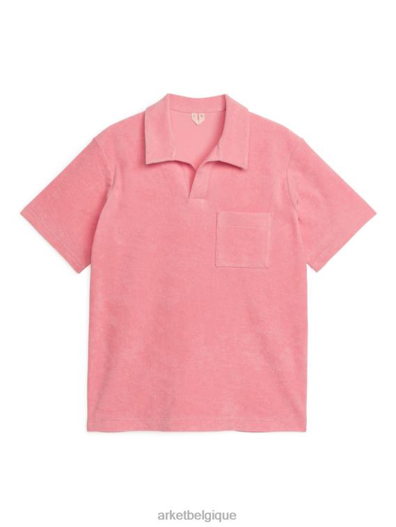 ARKET polo en coton éponge Hommes rose T46DR1016 vêtements