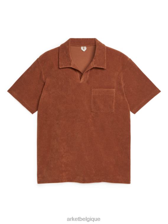ARKET polo en coton éponge Hommes terre cuite T46DR982 vêtements