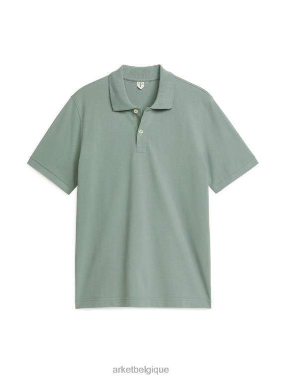 ARKET polo piqué Hommes vert poussiéreux T46DR1034 vêtements