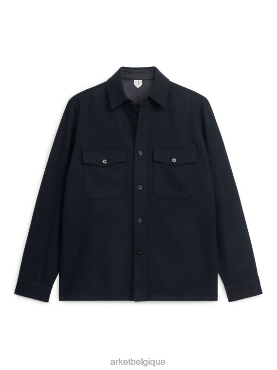 ARKET surchemise en laine Hommes bleu foncé T46DR962 vêtements
