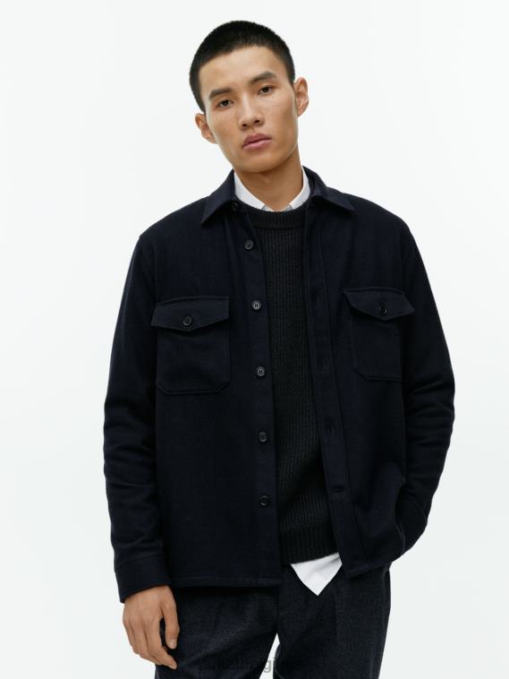ARKET surchemise en laine Hommes bleu foncé T46DR962 vêtements