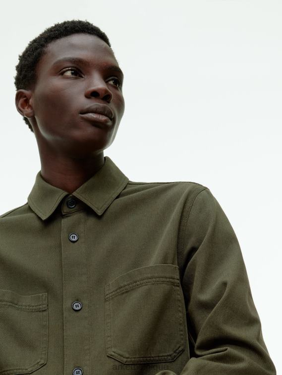 ARKET surchemise en sergé de coton Hommes vert T46DR968 vêtements