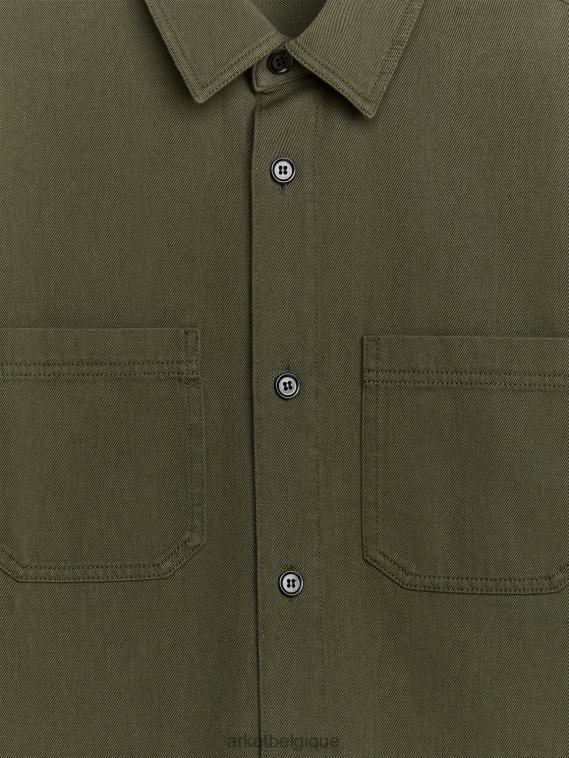 ARKET surchemise en sergé de coton Hommes vert T46DR968 vêtements