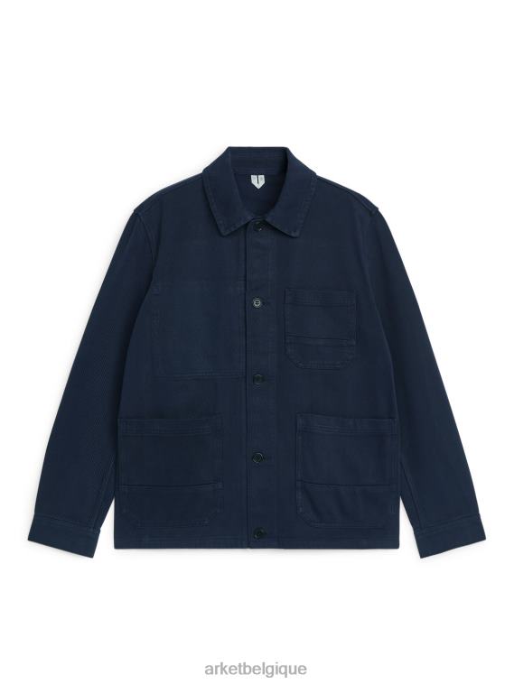 ARKET surchemise en sergé surteinte Hommes bleu foncé T46DR965 vêtements