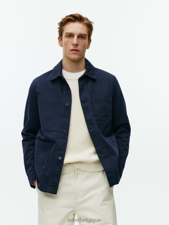 ARKET surchemise en sergé surteinte Hommes bleu foncé T46DR965 vêtements