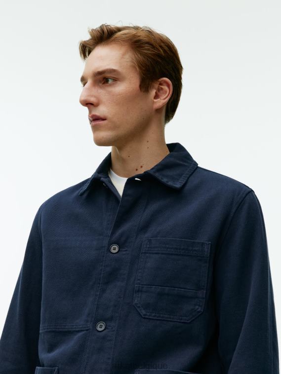 ARKET surchemise en sergé surteinte Hommes bleu foncé T46DR965 vêtements