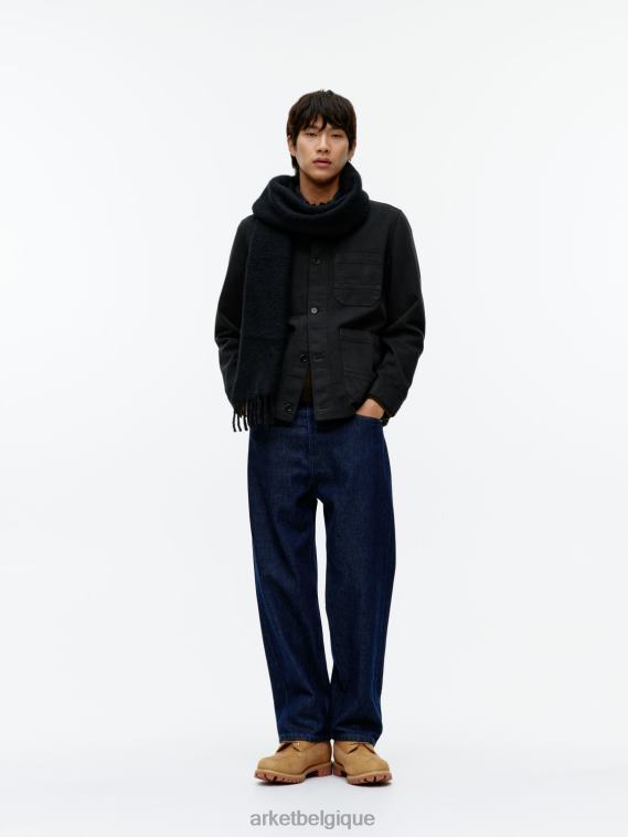 ARKET surchemise en sergé surteinte Hommes noir T46DR955 vêtements