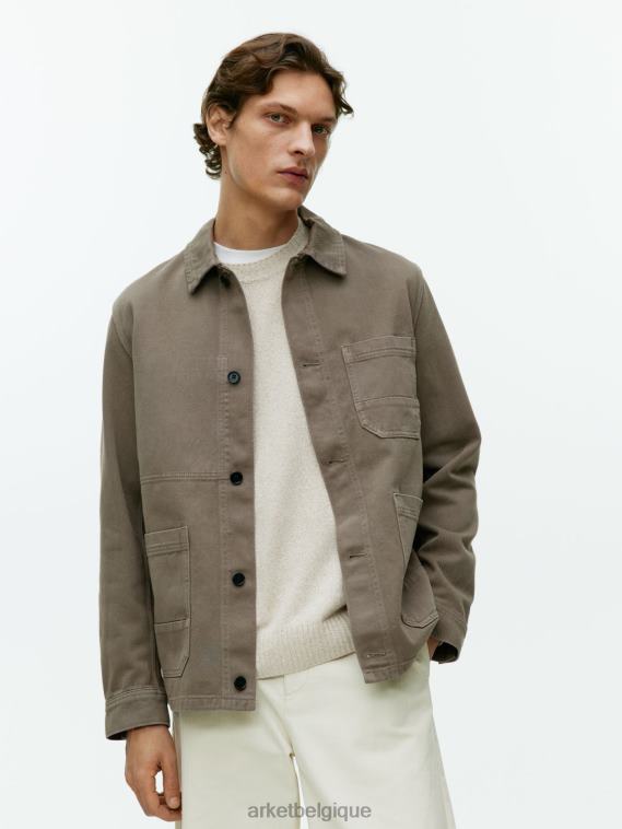 ARKET surchemise en sergé surteinte Hommes vert kaki T46DR964 vêtements