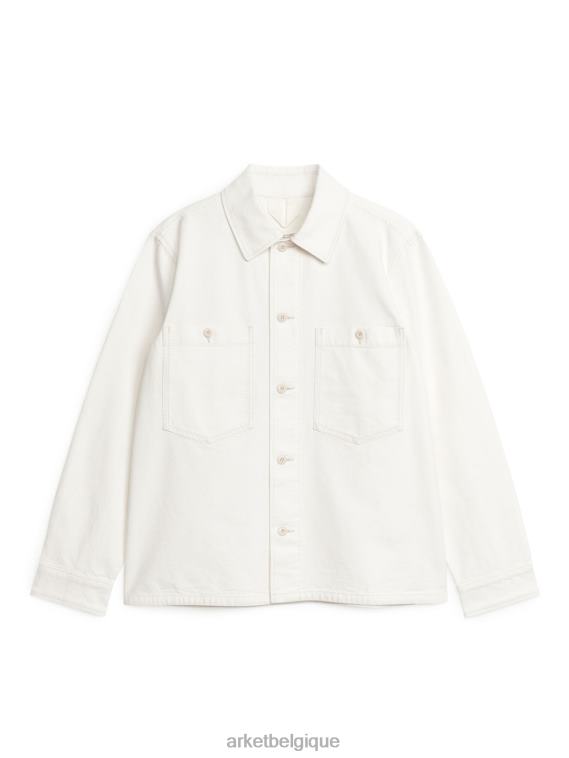 ARKET veste utilitaire en toile de coton Hommes blanc cassé T46DR977 vêtements