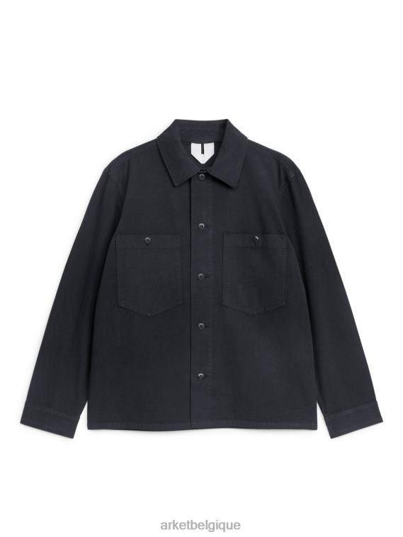 ARKET veste utilitaire en toile de coton Hommes bleu foncé T46DR976 vêtements