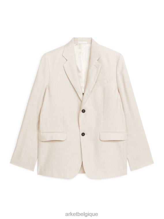 ARKET blazer moderne en chanvre et coton Hommes beige clair T46DR1153 vêtements